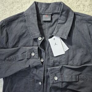 Jordan Essentials Chicago Denim Jacket Men Small Black Embroidered City Punk 80s